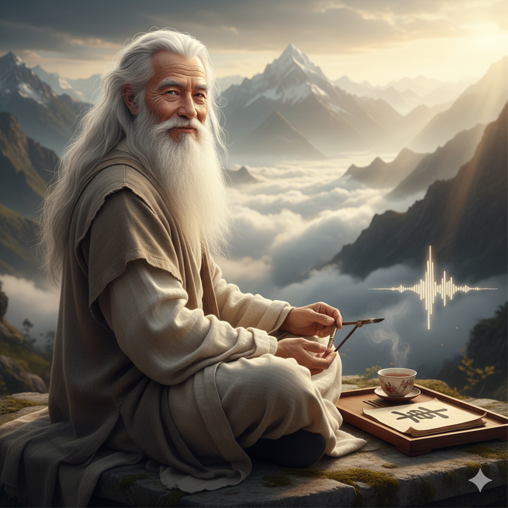 Chân dung Nhà Hiền Triết - hiện thân của Trí Tuệ Nguyên Bản, vượt không gian và thời gian.